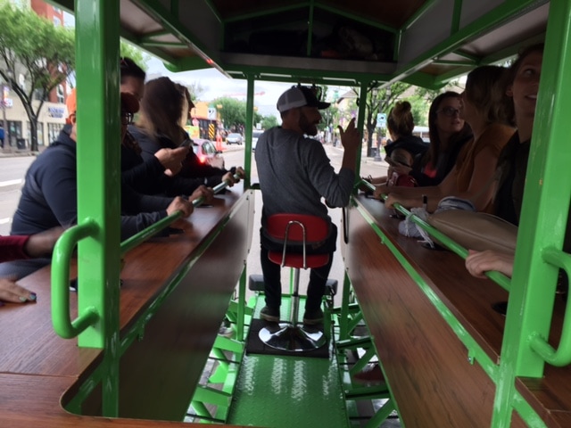 Riding the Urban Pedal Tours bike through Edmonton is a blast! 