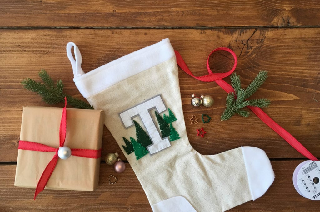 Neutral coloured stocking and gift