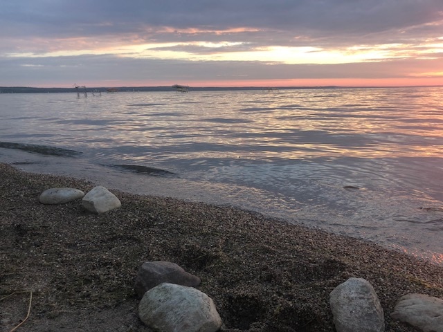 Sunset on the lake at the Village at Pigeon Lake