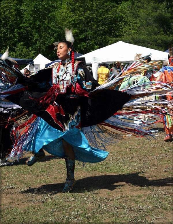 Ribbon dancer in motion