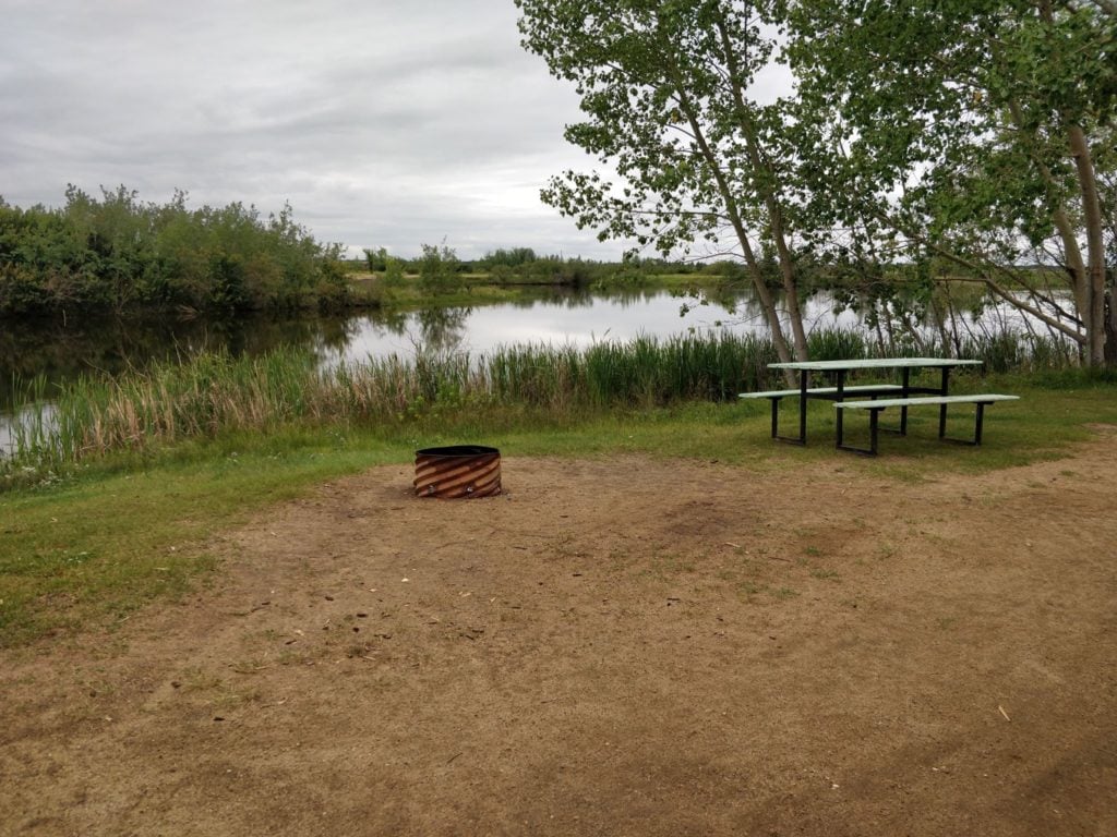 Campsite on the water at Black Nugget Lake Campground