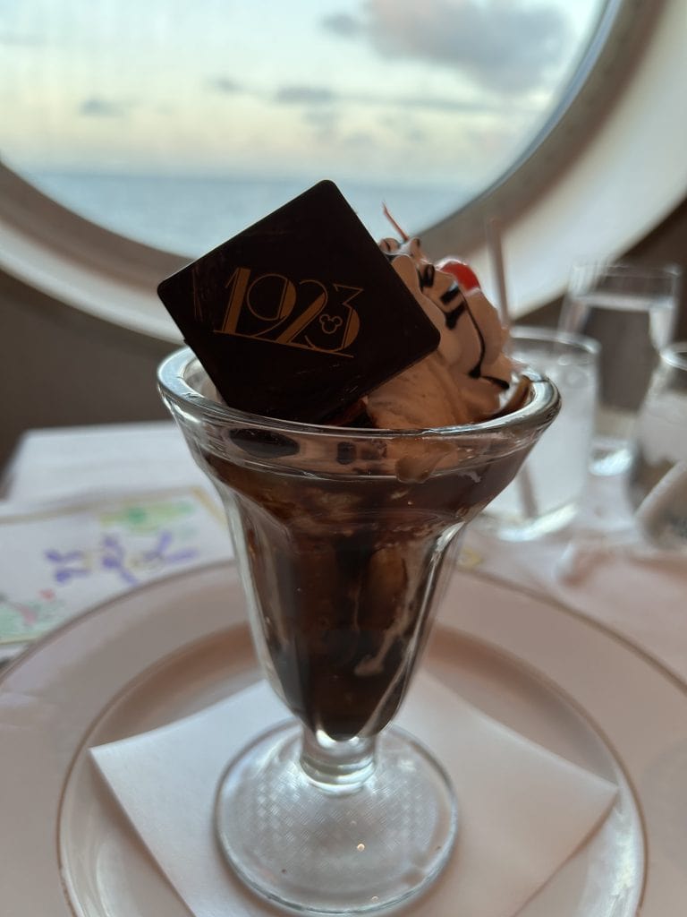 Ice cream sundae on Disney Cruise Lines