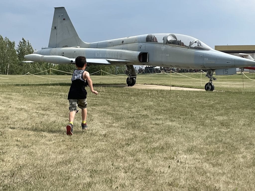 Outdoor plane at Reynolds-Alberta Museum