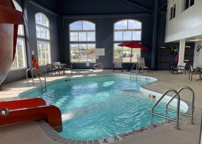 Hotel pool and water slide at Radisson Hotel & Suites Fort McMurray