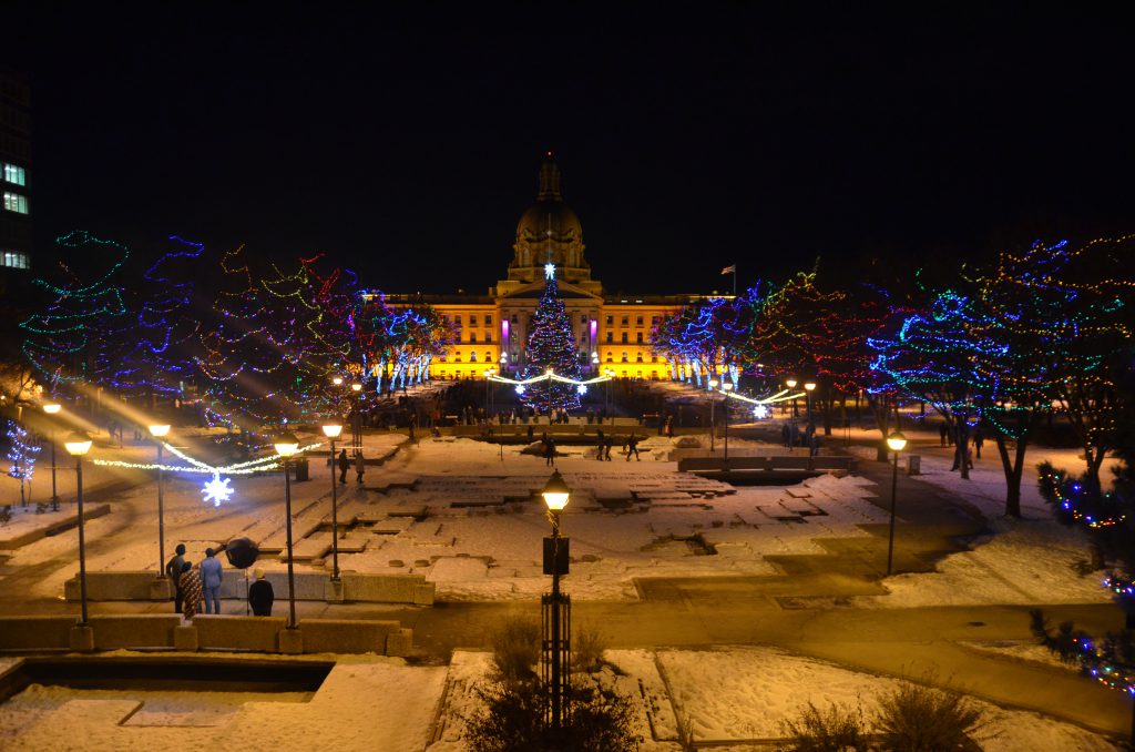 Free Christmas Lights in Edmonton at the Alberta Legislature Grounds