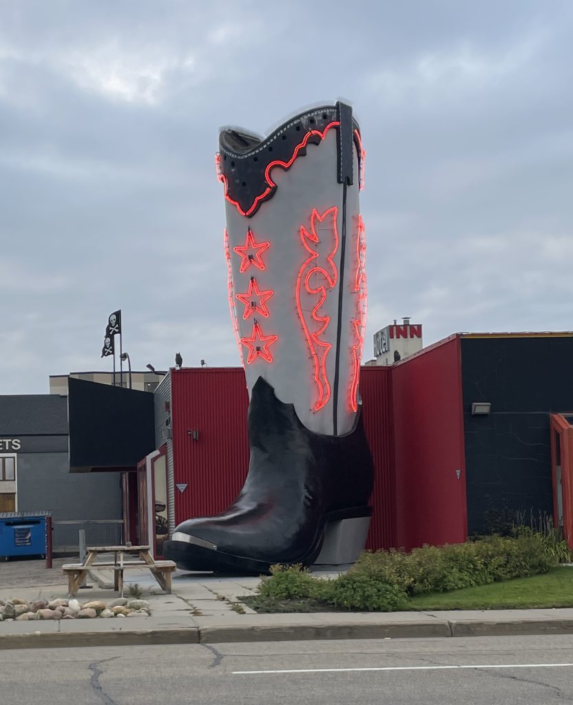 Giant cowboy boot in Edmonton