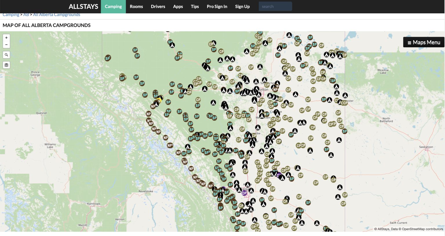Best Sites to Find Campgrounds in Alberta